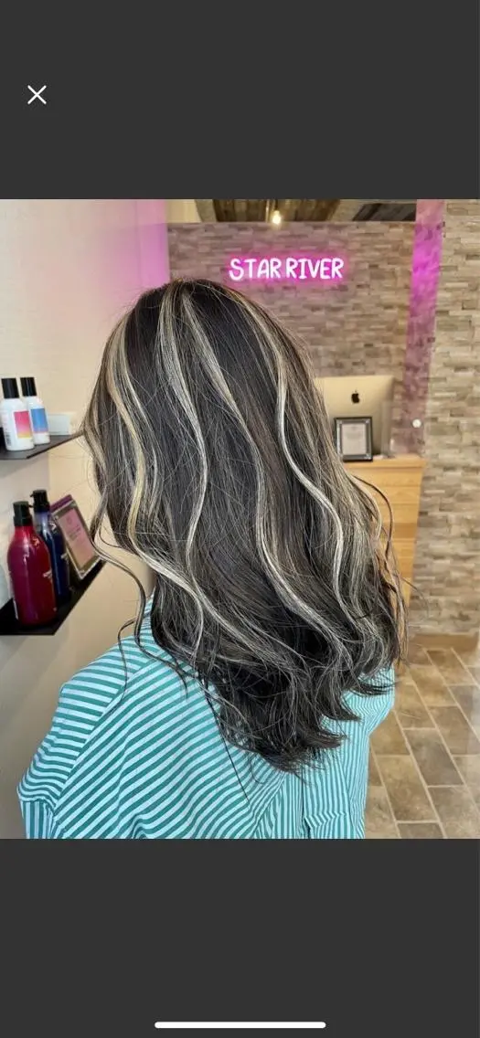 ミディアム カラー ヘアカラー&縮毛矯正 STAR☆RIVERのヘアスタイル