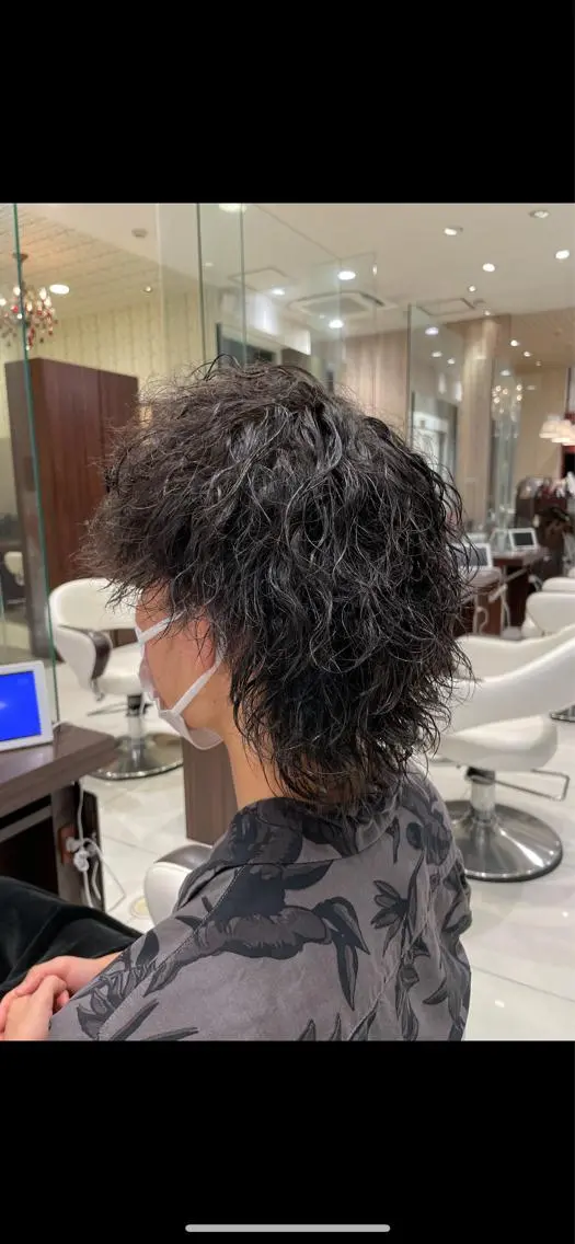 パーマ メンズ メンズウルフカット ウルフカット ✂︎山﨑 涼太✂︎のヘアスタイル
