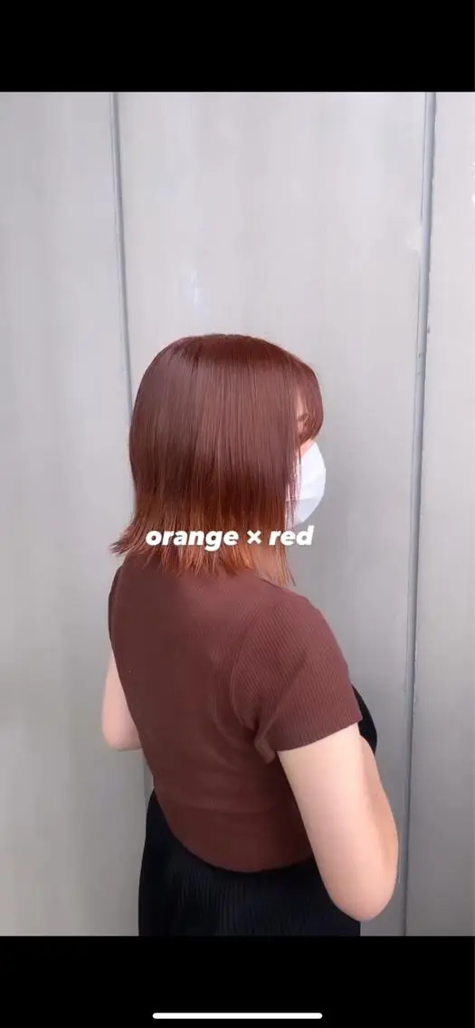 ミディアム カラー Agu peachのヘアスタイル