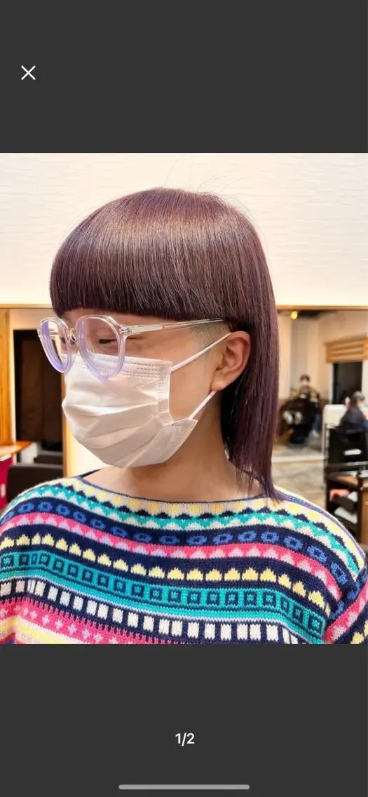 ミディアム カラー ヘアカラー&縮毛矯正 STAR☆RIVERのヘアスタイル