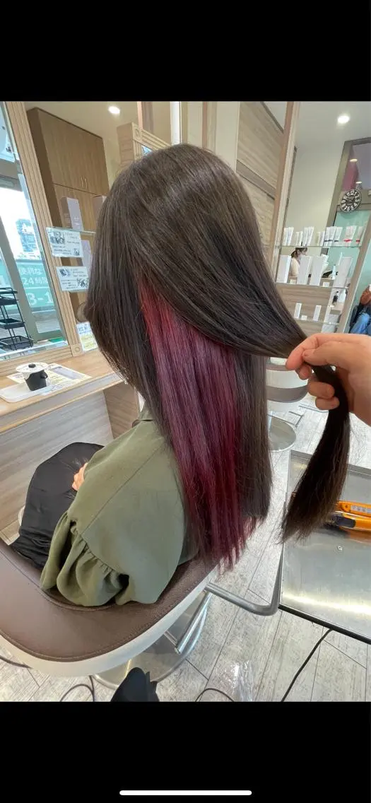 ロング カラー ブリーチ ブリーチなしカラー 加藤 未歩のヘアスタイル