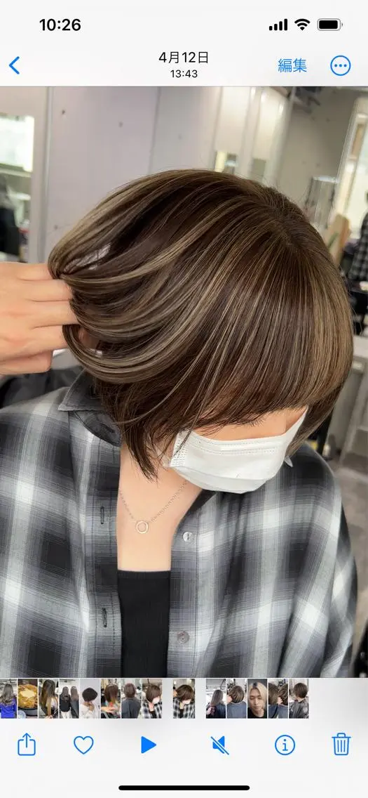 ミディアム カラー ハイライトカラー ハイライト ブリーチ🐰インナー ♡ハイライト♡綾🐰のヘアスタイル