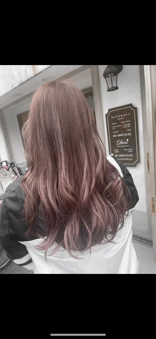 セミロング カラー パーマ ヘアアレンジ キッズ ハイライトカラー オレンジ ハイライト カット ヘアカラー トリートメント 韓国♡ハイライト ♡YURIのヘアスタイル
