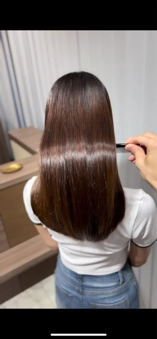 ロング 縮毛矯正 レイヤー×韓国 🇰🇷鈴木啓太のヘアスタイル