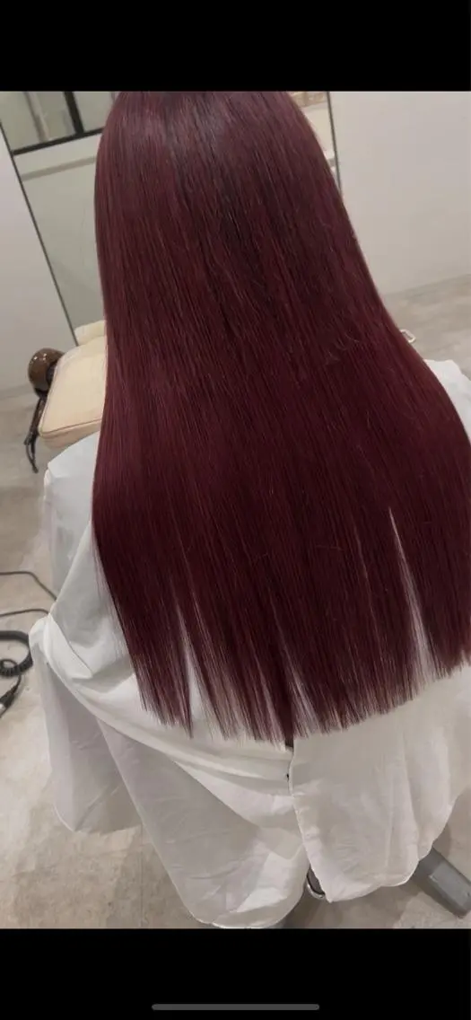 ロング カラー レッドカラー エクステ 安井まゆ _Box mico.のヘアスタイル