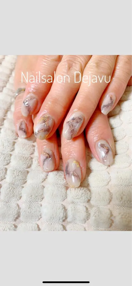 ネイル アートネイル クリアネイル 大理石ネイル(マーブル) ニュアンスネイル Nail salon Dejavu 🌿のネイルデザイン