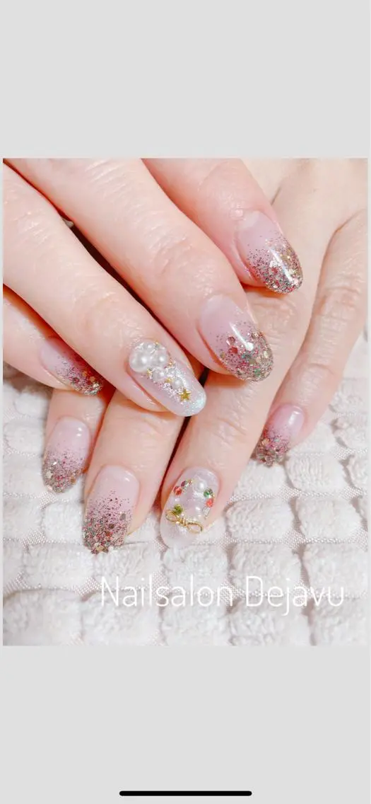 ネイル アートネイル 冬ネイル クリスマス ハンドネイル Nail salon Dejavu 🌿のネイルデザイン