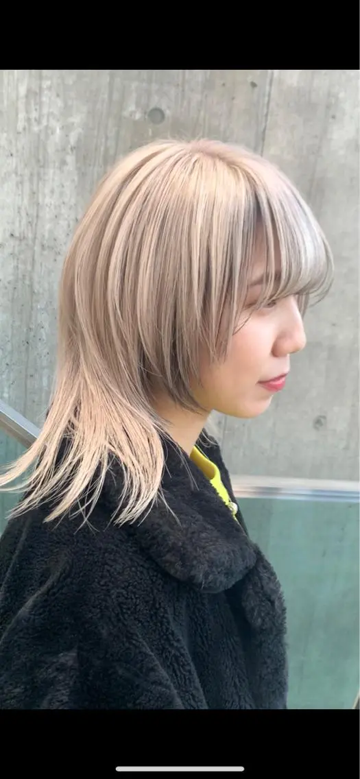 ミディアム ウルフカット 牧内 拓のヘアスタイル