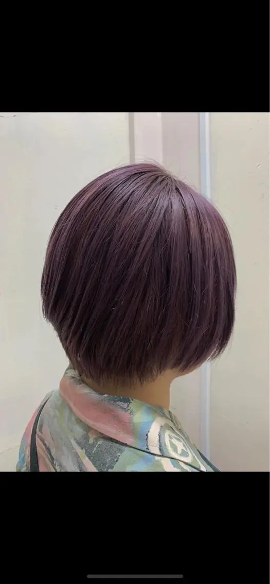 ショート カラー パープルカラー ボブ カット ヘアカラー トリートメント 村上 吉斗のヘアスタイル