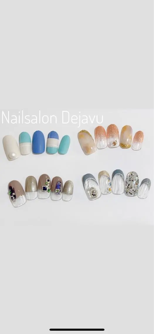 ネイル アートネイル フレンチネイル グラデーション ワンカラーネイル ハンドネイル Nail salon Dejavu 🌿のネイルデザイン