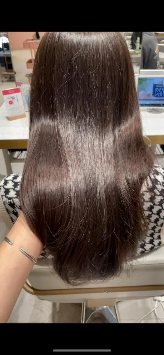 セミロング カラー グレージュ 🤎小顔レイヤー /ベージュ🤎友香のヘアスタイル