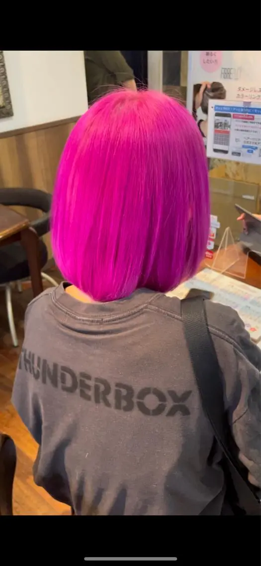 カラー ブリーチ ケアブリーチ ピンクカラー 福見 美保のヘアスタイル