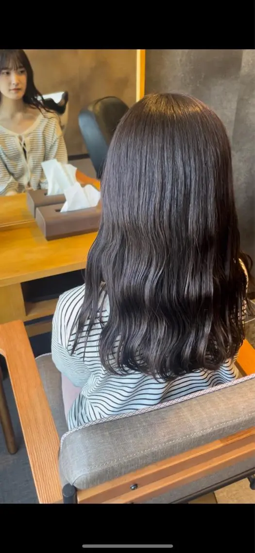 ロング カラー ラベンダーカラー 縮毛矯正 トリートメント 顔まわり🥨レイヤー /透明感/水口舞奈のヘアスタイル