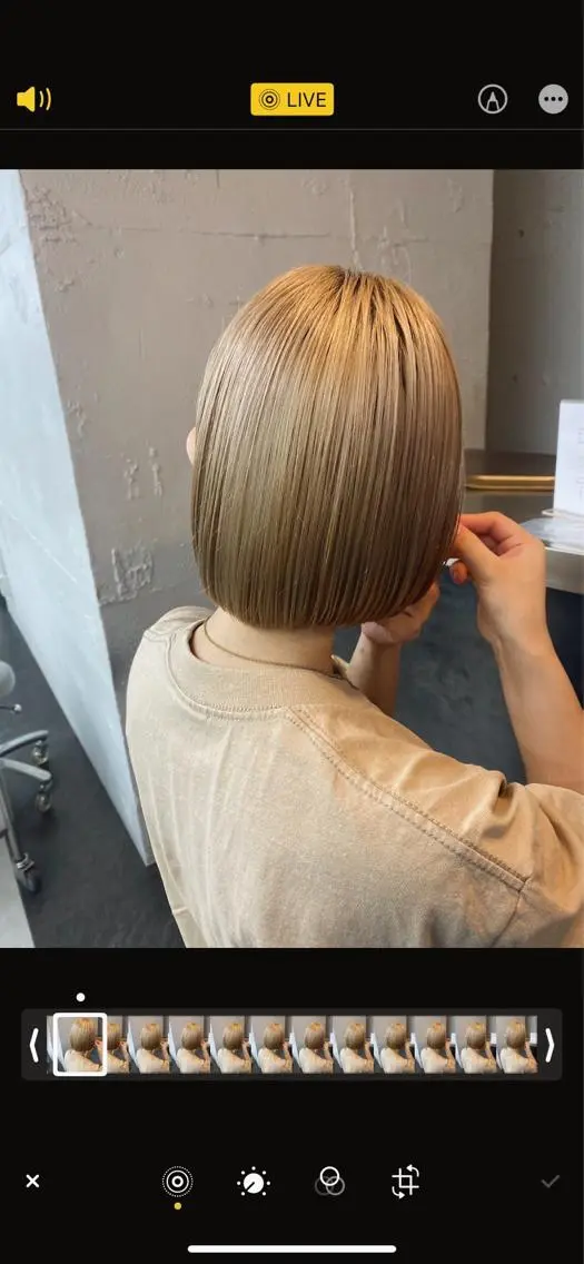 カラー ブロンド ボブ 大石 沙季のヘアスタイル