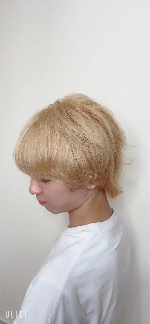 ショート カラー メンズ ブロンド カット ヘアカラー パーマ トリートメント アイラッシュ/美容室 個室/瀬戸 一菜のヘアスタイル