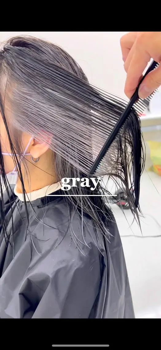 ミディアム ヘアカラー トリートメント ブリーチなしダブル カラー縮毛矯正 下野のヘアスタイル