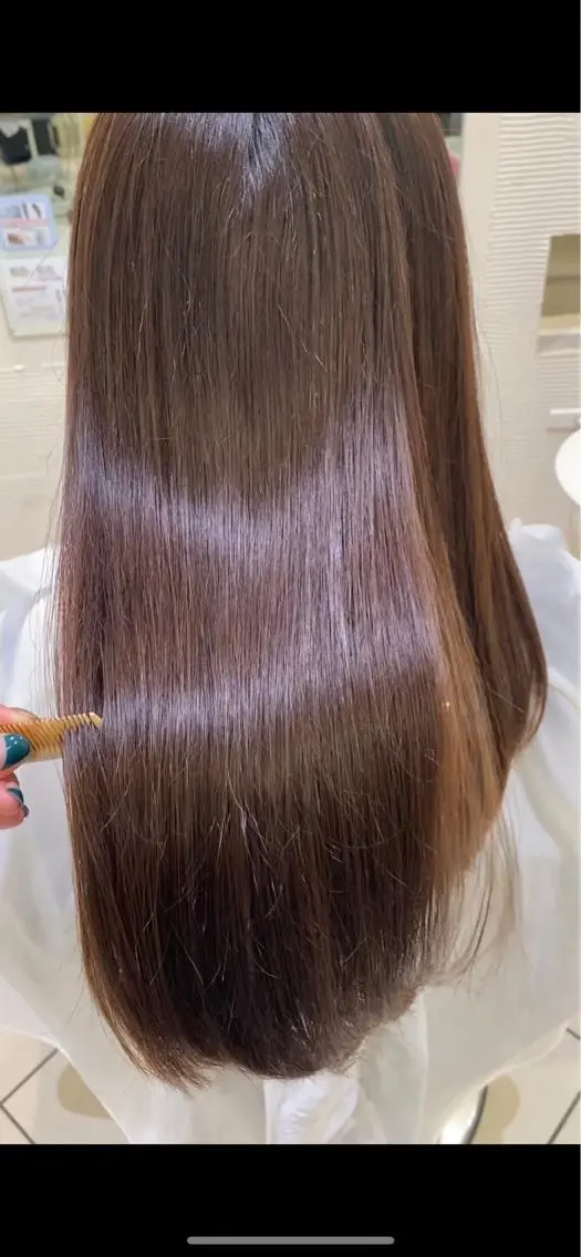 ロング カラー 髪質改善 韓国レイヤー🪽 耳ツボジュエリーのヘアスタイル