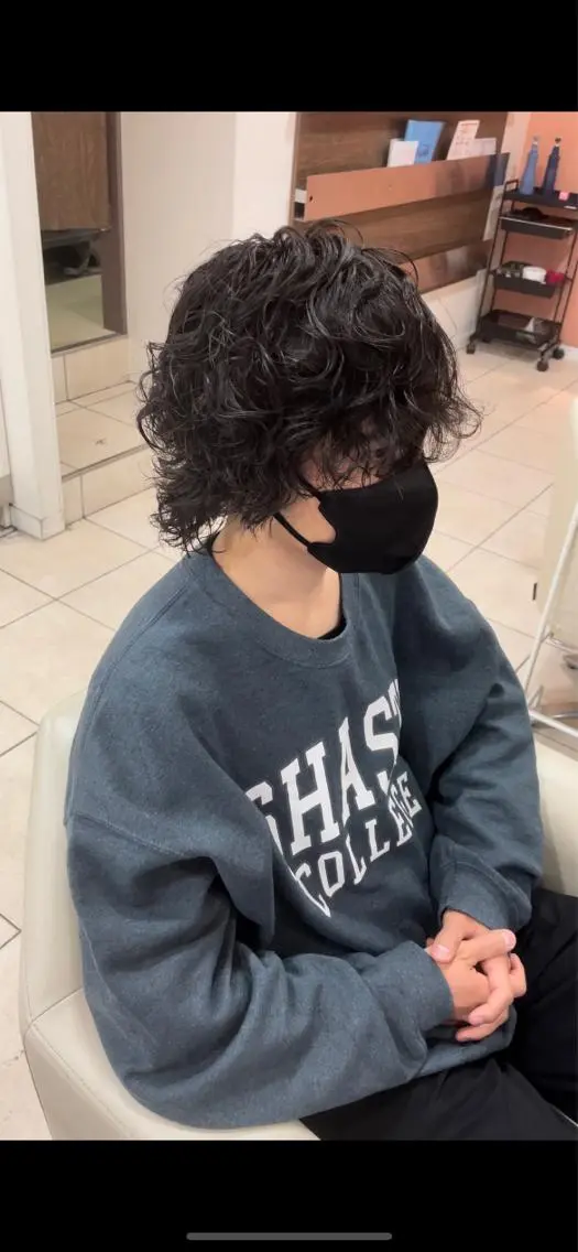 ミディアム メンズ メンズウルフカット ウルフカット カット パーマ 大澤　裕貴 【メンズカット】のヘアスタイル