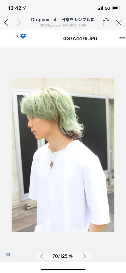 ショート カラー メンズ メンズウルフカット 黒髪 ミント ミントグリーン ウルフカット ブリーチ特化 ハイトーンRYOYAのヘアスタイル