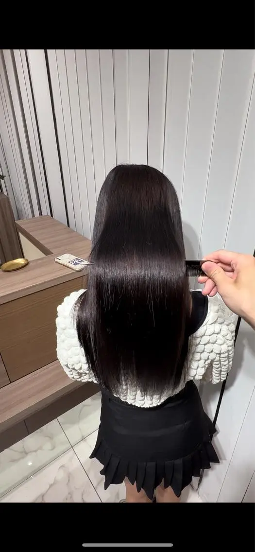 ロング 縮毛矯正 レイヤー×韓国 🇰🇷鈴木啓太のヘアスタイル