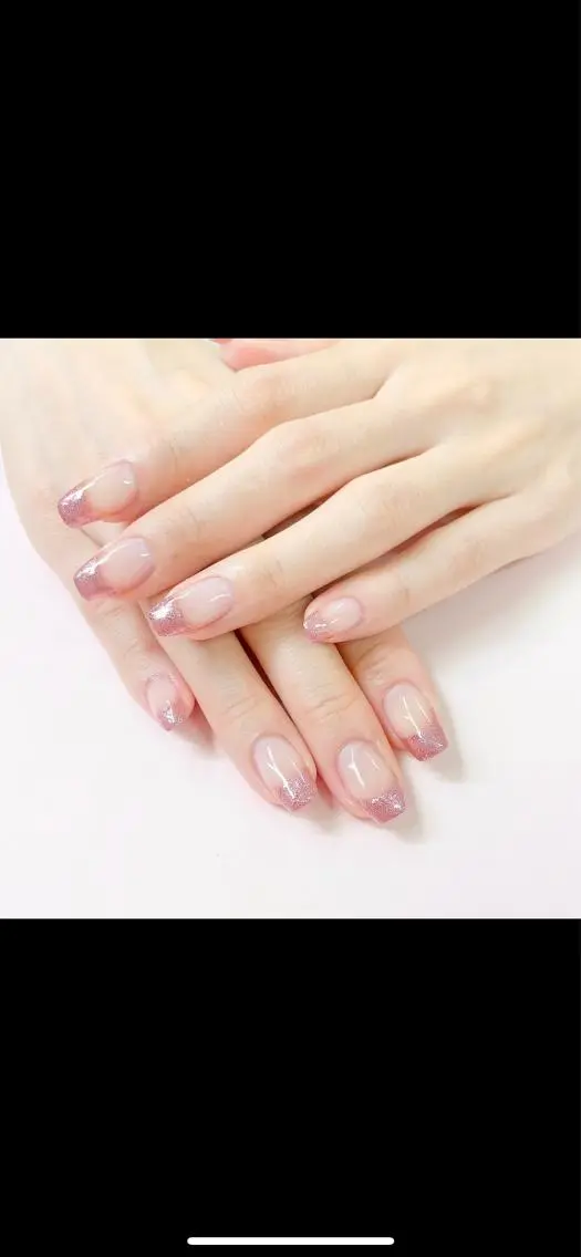 ネイル フレンチネイル ラメ(グリッター) ハンドネイル 大阪福島韓国束感まつ げ Sayaka🤍のマツエク・マツパデザイン