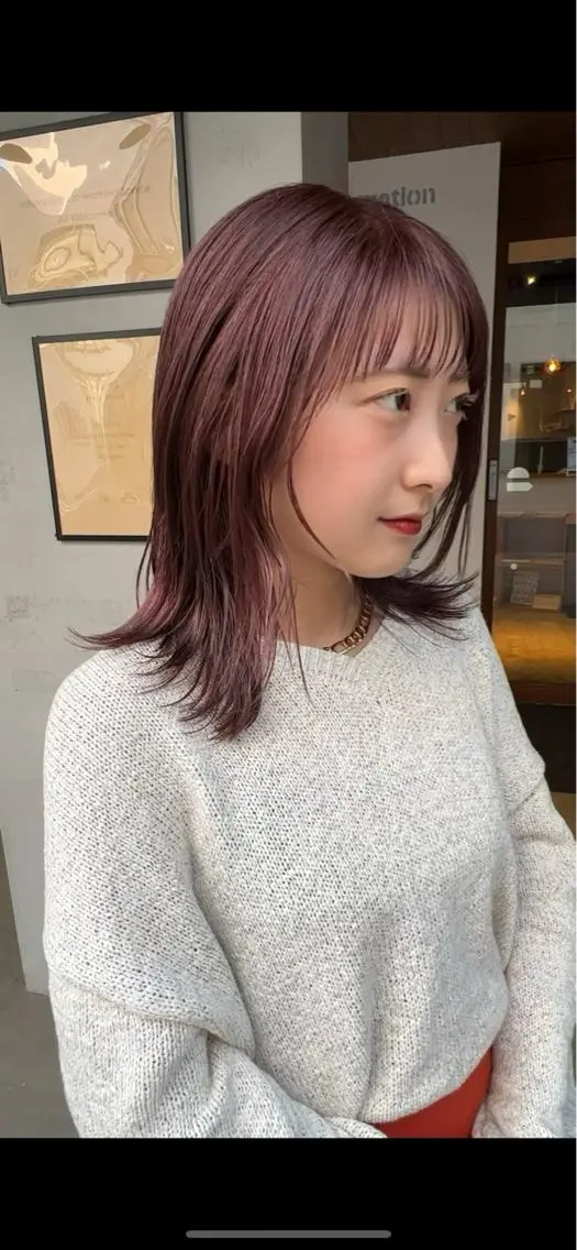 ミディアム カット ヘアカラー トリートメント 三輪 恭平のヘアスタイル