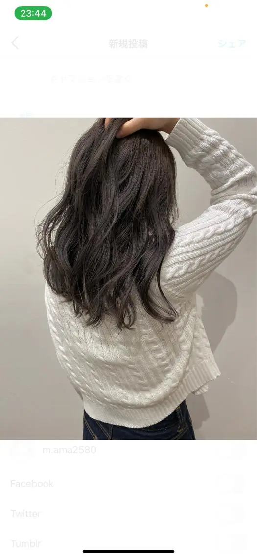 セミロング カラー 石田 優菜のヘアスタイル