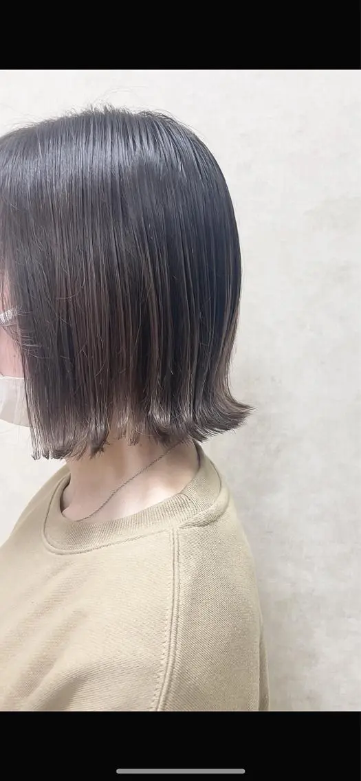 ミディアム 切りっぱなしボブ ボブ 前田 菜奈子のヘアスタイル