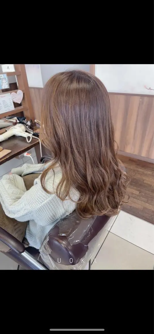 ロング カラー ヘアアレンジ ベージュカラー 福見 美保のヘアスタイル