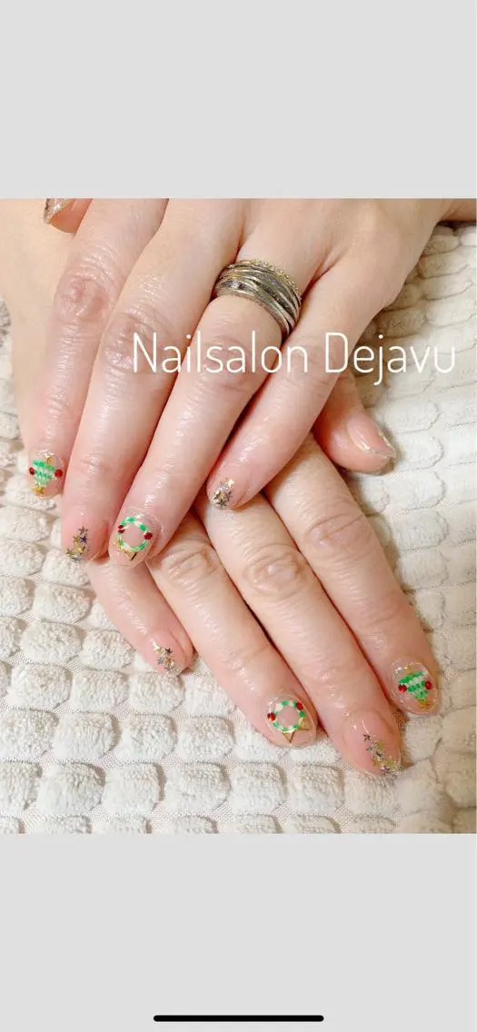 ネイル アートネイル 冬ネイル クリスマス ハンドネイル Nail salon Dejavu 🌿のネイルデザイン