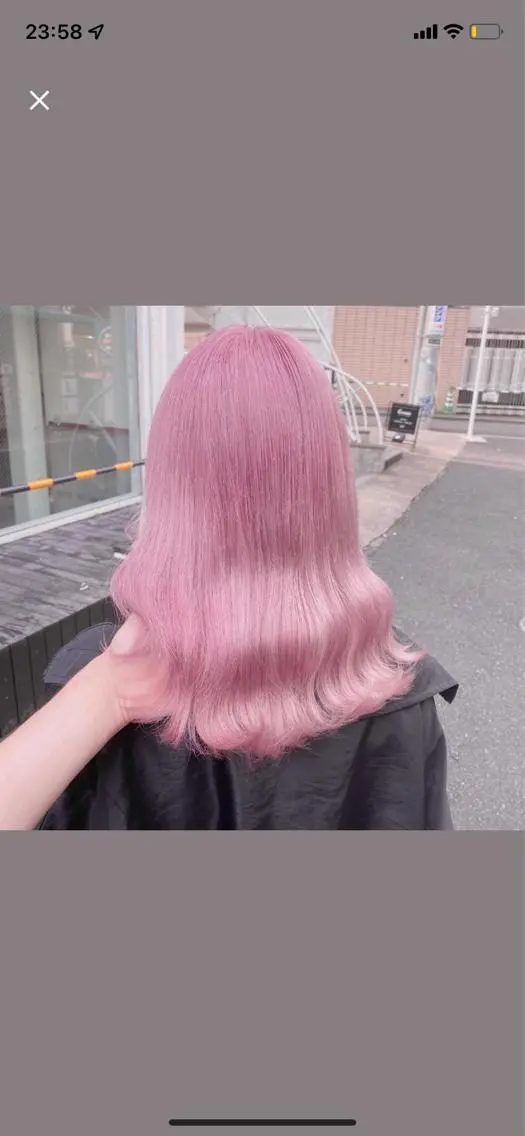 ミディアム アッシュ アッシュグレー アッシュグレージュ ミストバング ピンクブラウン 💞ハイトーン/ヘア アレンジ💞 くるみのヘアスタイル