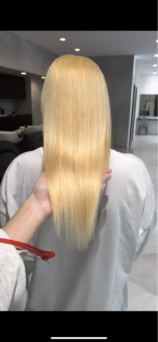 セミロング カラー ブロンド ホワイトブロンド ヘアカラー トリートメント 鈴木/ボブ/ ミルクティー/ピンクのヘアスタイル