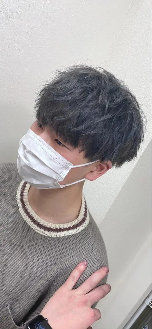 ショート カラー メンズ メンズブリーチ ブリーチ 透明感カラー Ren 韓国風のヘアスタイル