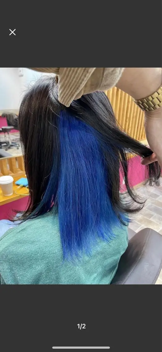 ミディアム カラー ヘアカラー&縮毛矯正 STAR☆RIVERのヘアスタイル