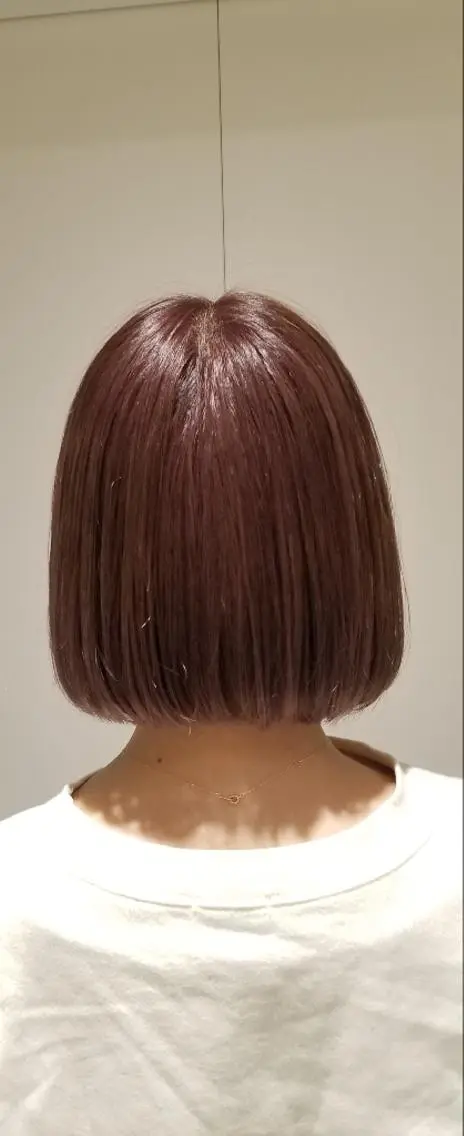 ミディアム カラー ピンクカラー ボブ 🌿赤み消し/ 艶カラー落合　優🌿のヘアスタイル