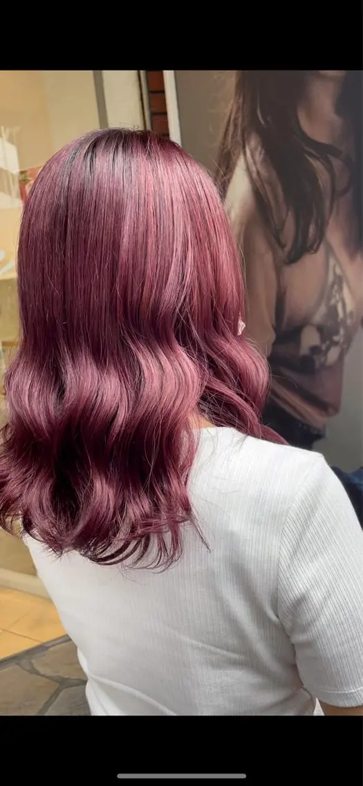 セミロング ピンクラベンダー 前田 菜奈子のヘアスタイル