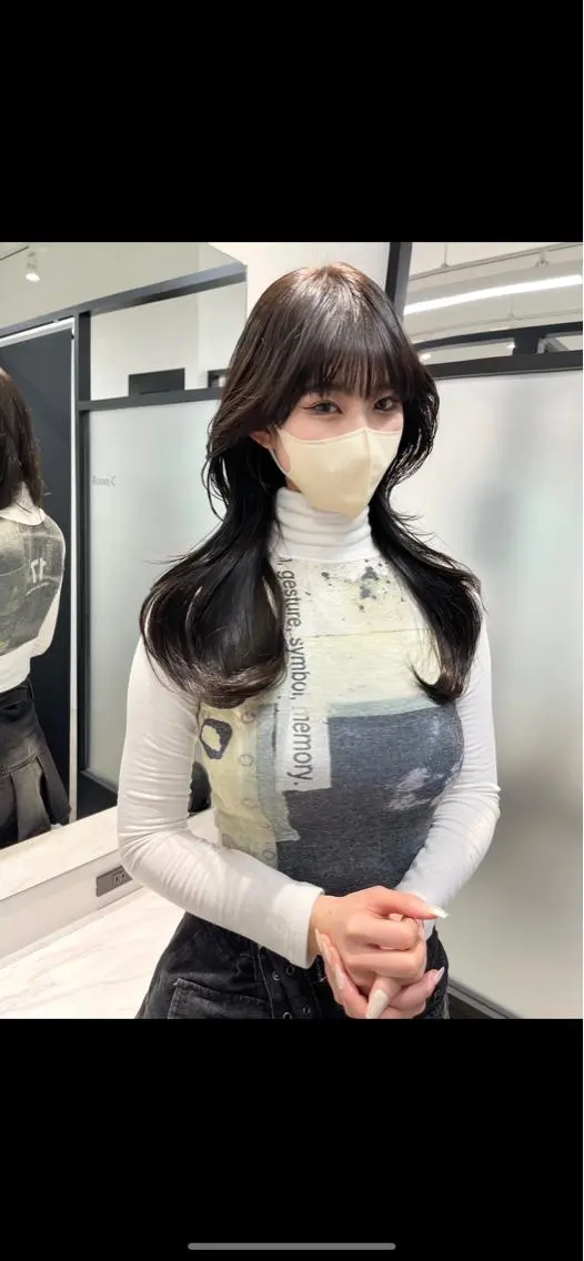 ロング 韓国風ヘア レイヤーカット カット ヘアカラー トリートメント 韓国レイヤーカット 髪質改善▫️水野有真のヘアスタイル