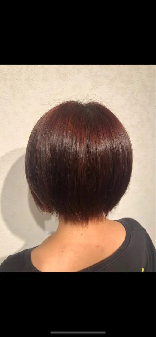 カラー ボルドーカラー メンズ特化/今池駅 徒歩1分/岡本一真のヘアスタイル