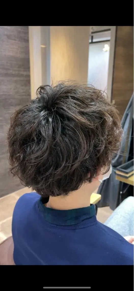 ショート パーマ メンズ カット パーマ 髪質改善/ストレート /半個室/大岡輝己のヘアスタイル