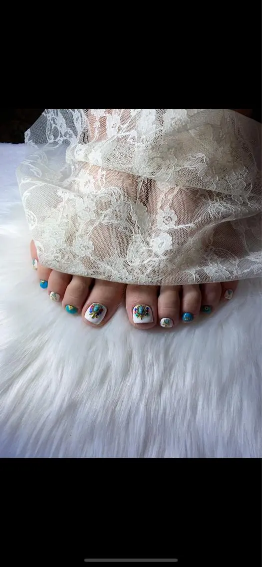 ネイル アニマル柄 アートネイル フットネイル 持ち込み ニュアンスネイル フットネイル x.1.0.nail ♡Cのネイルデザイン
