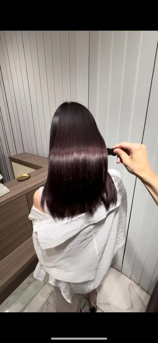 ロング 縮毛矯正 レイヤー×韓国 🇰🇷鈴木啓太のヘアスタイル