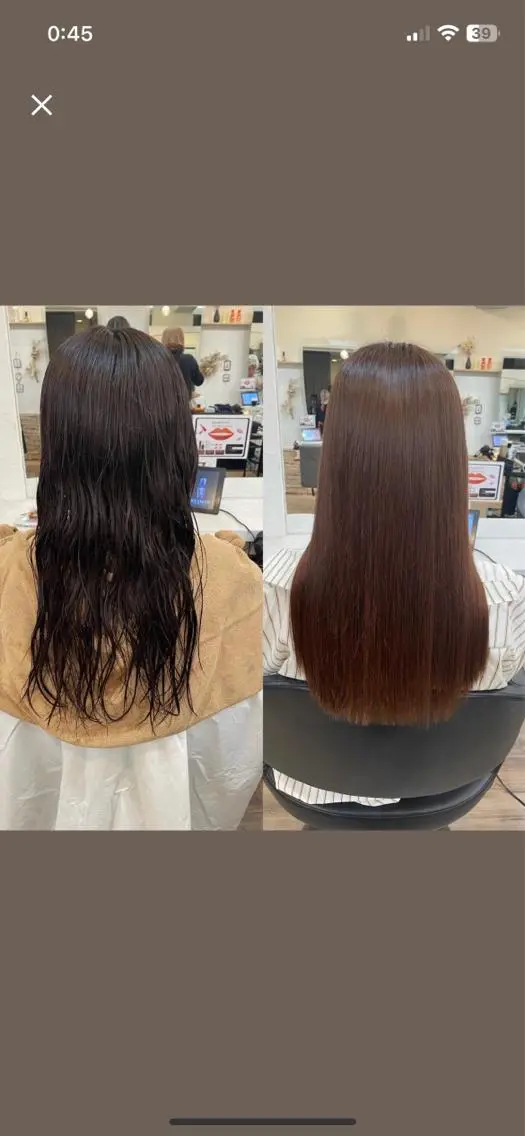 ロング パーマ 伸ばしかけ 縮毛矯正 VISAGE ba.sk 金子詩帆のヘアスタイル