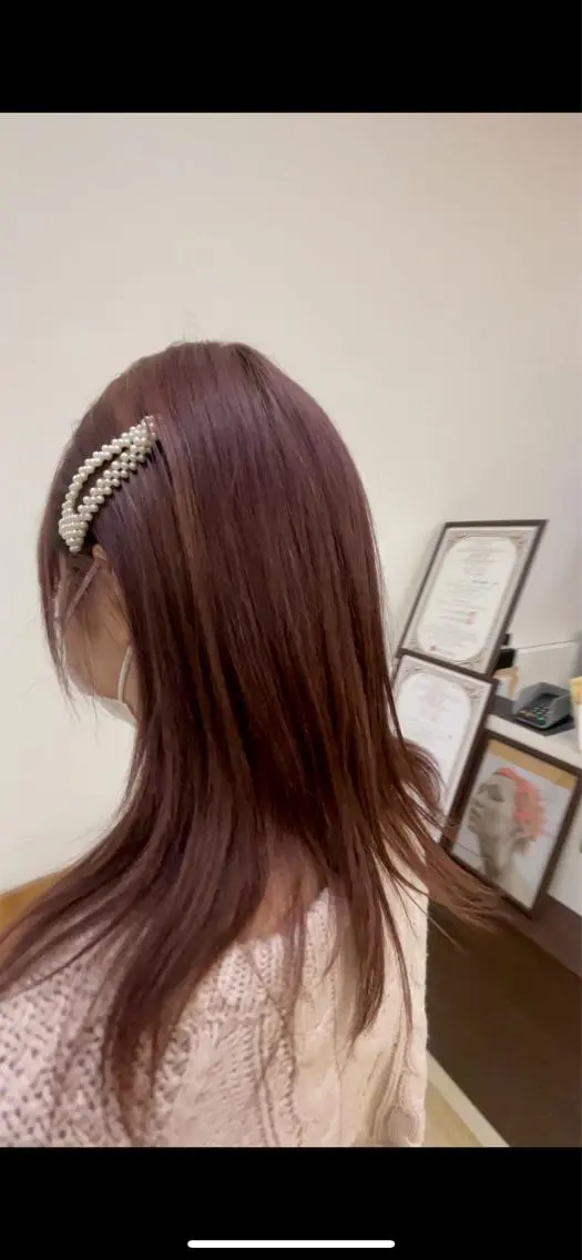 ロング カラー アッシュ ピンクカラー 宮地 晋乃介のヘアスタイル