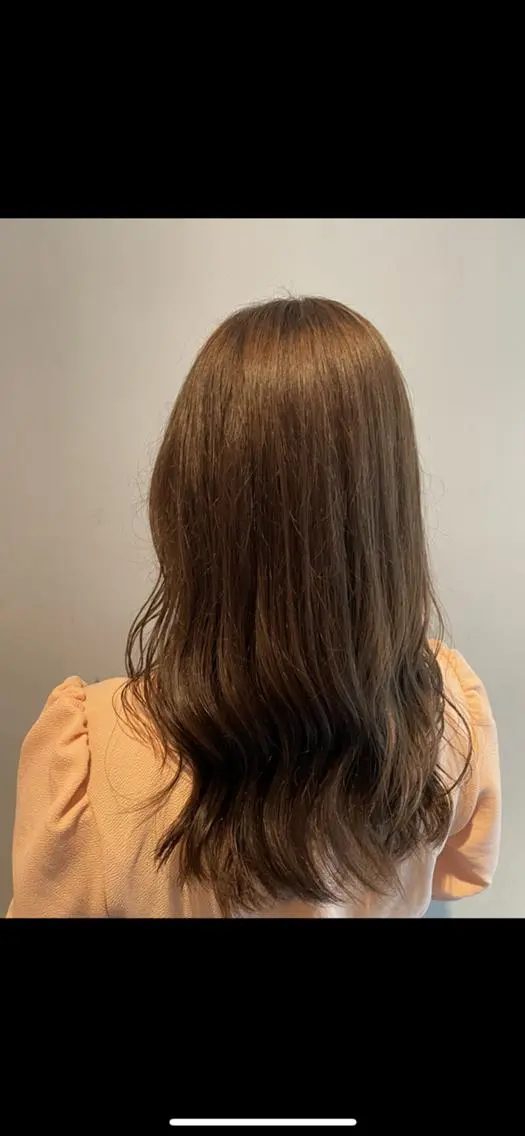 セミロング カラー ベージュカラー ピンクカラー ヘアカラー トリートメント パピヨンロゼ 髪質改善/酸性のヘアスタイル
