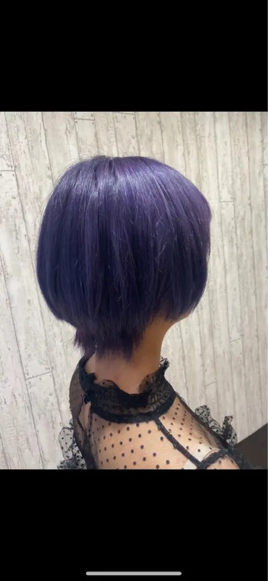 ショート カラー パープルカラー ヘアカラー トリートメント 🦋店長🦋 ほんさわ みずきのヘアスタイル