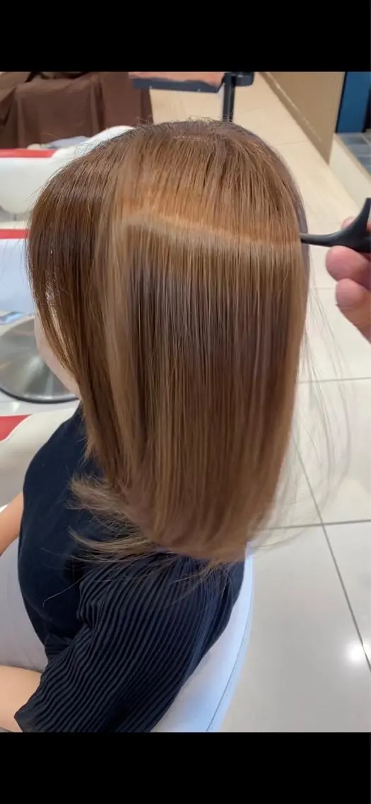 セミロング 髪質改善 カット ヘアカラー 縮毛矯正 トリートメント 髪質改善・縮毛矯正 大石　郷のヘアスタイル