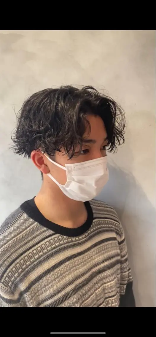 ショート パーマ メンズ カット パーマ ALLYS 中島史優のヘアスタイル