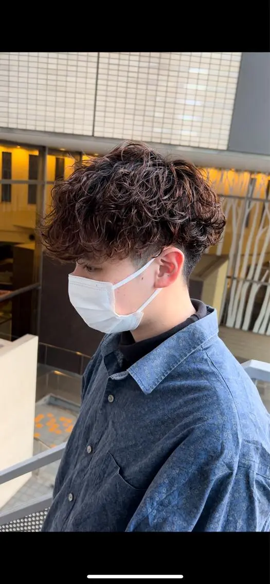 パーマ メンズ 曲がる縮毛矯正 LIBER 　岩名のヘアスタイル