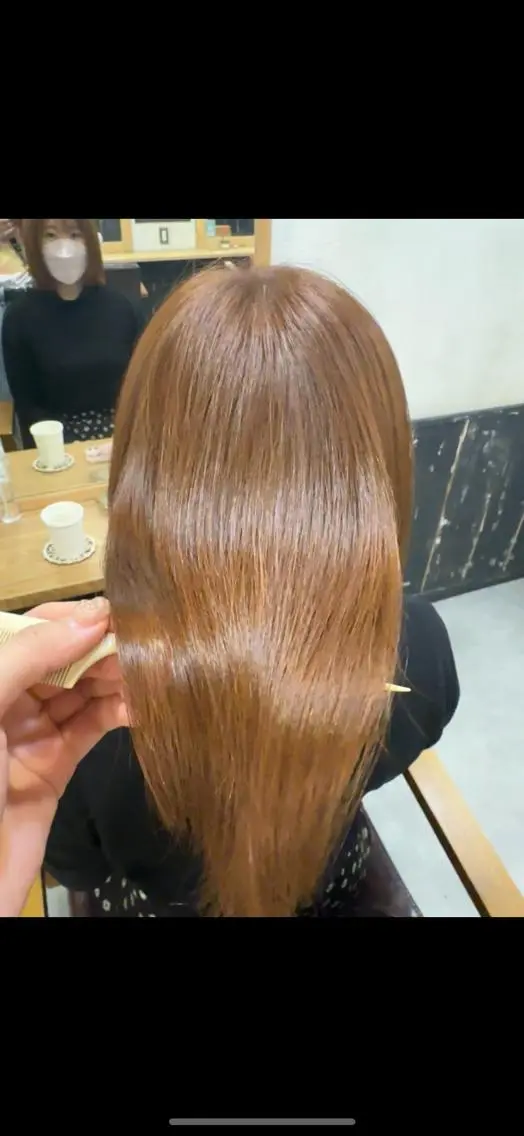 ミディアム 縮毛矯正 酸性ストレート Yuki☺︎パーマ レイヤーカットのヘアスタイル