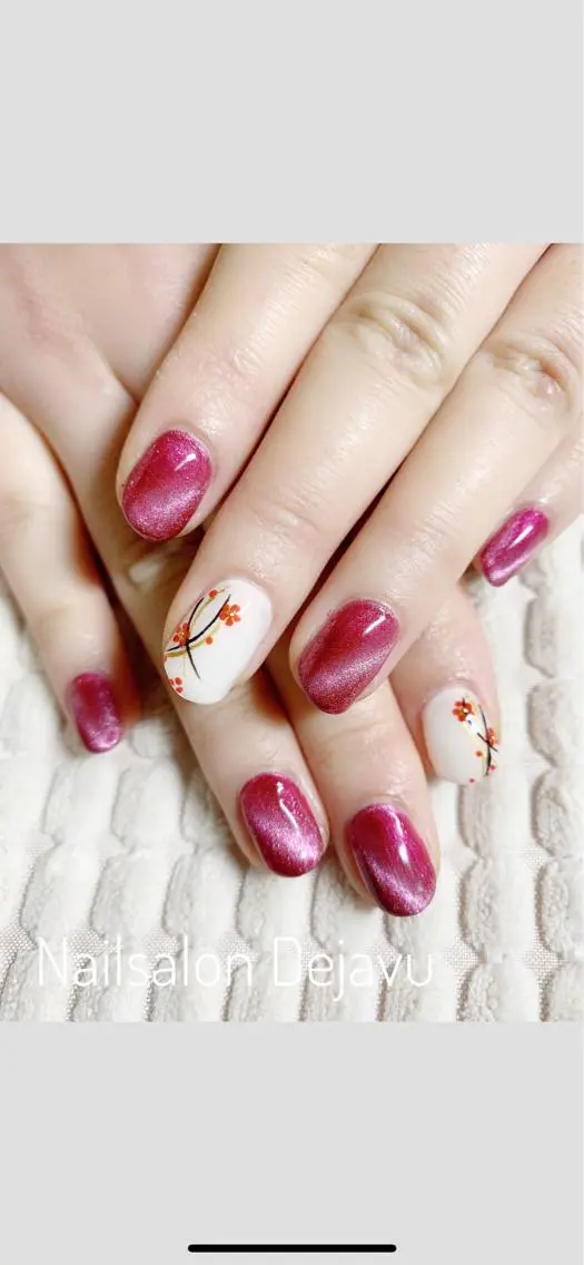 ネイル アートネイル マグネットネイル ワンカラーネイル Nail salon Dejavu 🌿のネイルデザイン